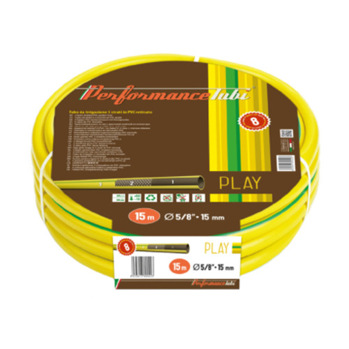 15 MT Ø 5/8 -15 MM TUBO GIARDINO GIALLO 3 STRATI RETINATO IRRIGAZIONE