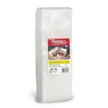 15x40 - 100PZ SACCHETTI GOFFRATI REBER PER SOTTOVUOTO
