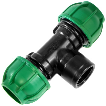 16 MM X 1/2 F X 16 MM - TEE RACCORDO A T COMPRESSIONE PER TUBO PN IRRIGAZIONE
