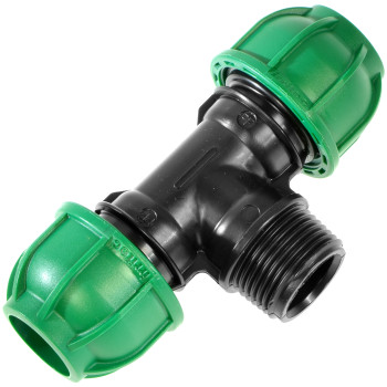 20 MM X 1/2 M X 20 MM - TEE RACCORDO A T COMPRESSIONE PER TUBO PN IRRIGAZIONE