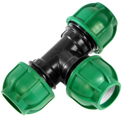 20 X 20 X 20 MM - TEE RACCORDO A T A COMPRESSIONE PER TUBO PN IRRIGAZIONE ACQUA