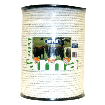 200 MT ROTOLO CORDA ELETTRICA D. 8 MM RESISTENZA 700 KG RECINTO ELETTRICO