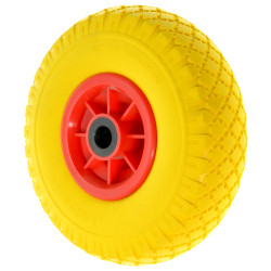 260x75 Ø FORO 20 - RUOTA CARRELLO GOMMA PIENA ANTIFORATURA POLIURETANO ANTIFORO RICAMBIO