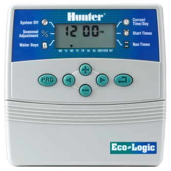 4 STAZIONI - PROGRAMMATORE ECO-LOGIC CENTRALINA PER IRRIGAZIONE GIARDINO HUNTER