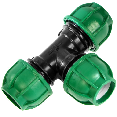 50 X 50 X 50 MM - TEE RACCORDO A T A COMPRESSIONE PER TUBO PN IRRIGAZIONE ACQUA