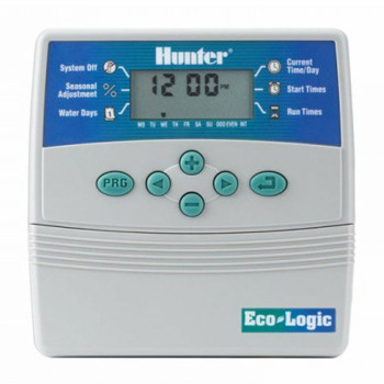 6 STAZIONI - PROGRAMMATORE ECO-LOGIC CENTRALINA PER IRRIGAZIONE GIARDINO HUNTER