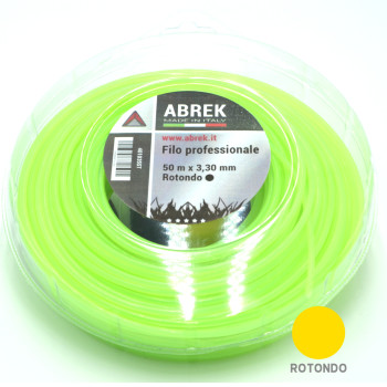 ABREK D. 3,3 MM X 46 MT TONDO FILO DECESPUGLIATORE VERDE BOBINA TESTINA GIARDINO