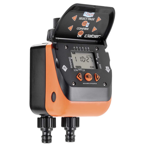 CLABER AQUADUE DUPLO EVOLUTION CENTRALINA 2 VIE DA RUBINETTO PROGRAMMATORE IRRIGAZIONE