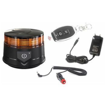 GIROFARO LED A BATTERIA MAGNETICO CON TELECOMANDO - 7 FUNZIONI LAMPEGGIANTE