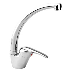 RUBINETTO LUNA MISCELATORE MONOCOMANDO LAVELLO CANNA ALTA H 26 CM OTTONE CROMATO