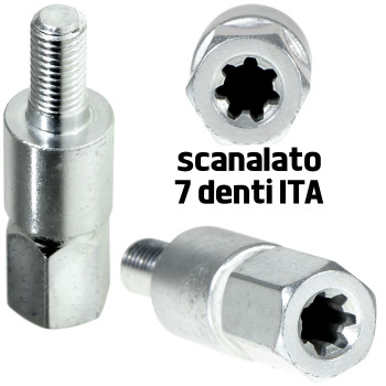 SCANALATO 7 DENTI - ITA - INSERTO ADATTATORE PER COPPIA CONICA DECESPUGLIATORE