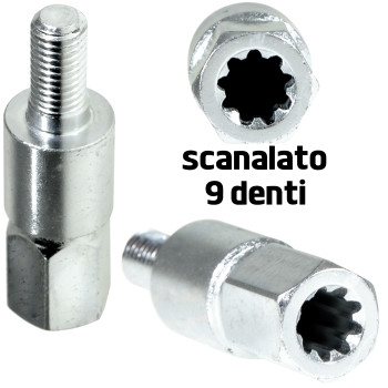 SCANALATO 9 DENTI - INSERTO ADATTATORE COPPIA CONICA DECESPUGLIATORE UNIVERSALE