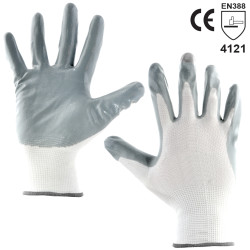 TG 11 GUANTI DA LAVORO NITRILE GRIGIO NYLON PROTEZIONE ANTINFORTUNISTICA