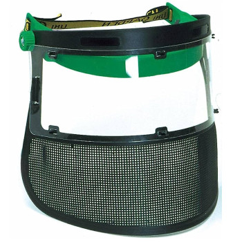 VISIERA COMBINATA RETE + POLICARBONATO PROTEZIONE VOLTO DECESPUGLIATORE GIARDINO