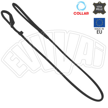 135 CM X 8 MM GUINZAGLIO A STROZZO CON COLLARE PER CANE CANI NERO VERO CUOIO