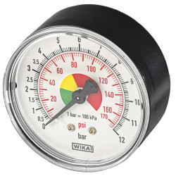 D. 40 MM MANOMETRO A SECCO 0-12 BAR FILETTO 1/8 / PNEUMATICO / ARIA COMPRESSA