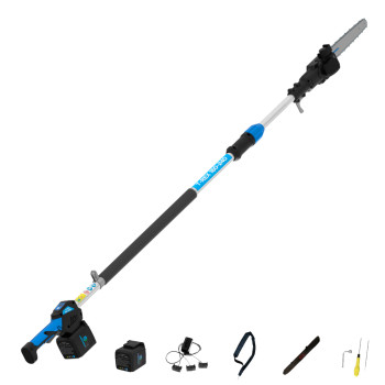 CAMPAGNOLA POTATORE ELETTRICO T-REX CON ASTA TELESCOPICA 250-300 CON UNA BATTERIA 5 AH SEGHETTO TAGLIO 21cm