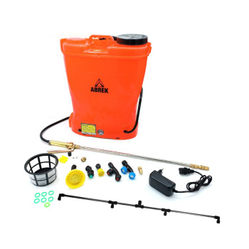 ABREK POMPA A ZAINO IRRON - BATTERIA 16 LT LANCIA TELESCOPICA OTTONE / IRRORAZIONE IRRORATRICE DISERBO CON FUSIBILE