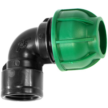 32 MM X 1.1/4 FEMMINA - GOMITO 90 GRADI CURVA COMPRESSIONE TUBO PN IRRIGAZIONE