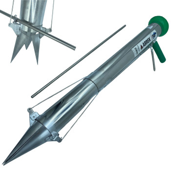 ABREK PIANTATORE RAPIDO 3 BOCCHE CON DISTANZIATORE TRAPIANTATORE PIANTINE BULBI SEMI PIANTE GIARDINO ORTO, TUBO INTERNO 75 MM. -